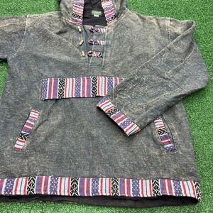Vintage Kathmandu Jacket Mens M Canvas Looking Anorak Tribal Kangaroo Pocket